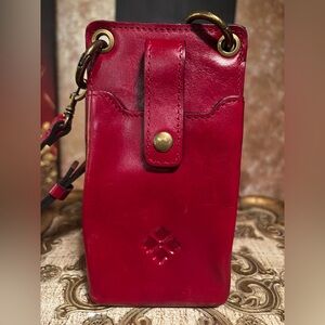Red Leather Patricia Nash Compartment bag